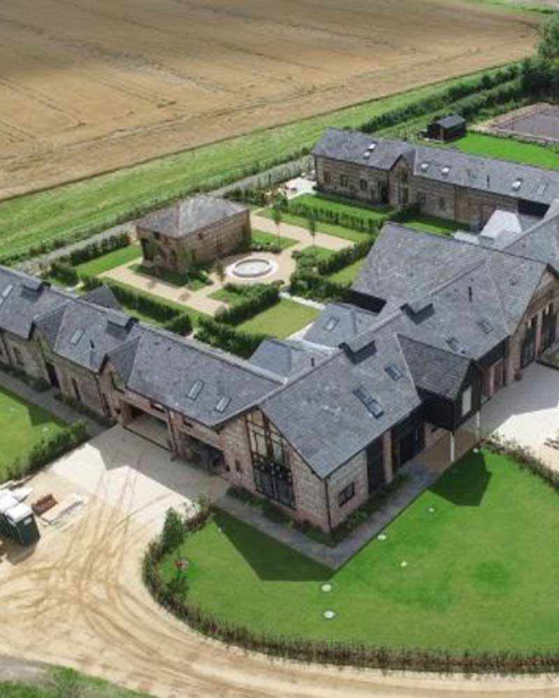 An aerial view of Faulston Manor, the site where the barns have got planning permission for barn conversions.